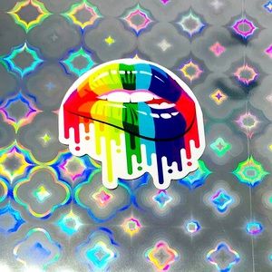 Rainbow Lips Vibrant Pride Single Decor Design Accent Sticker